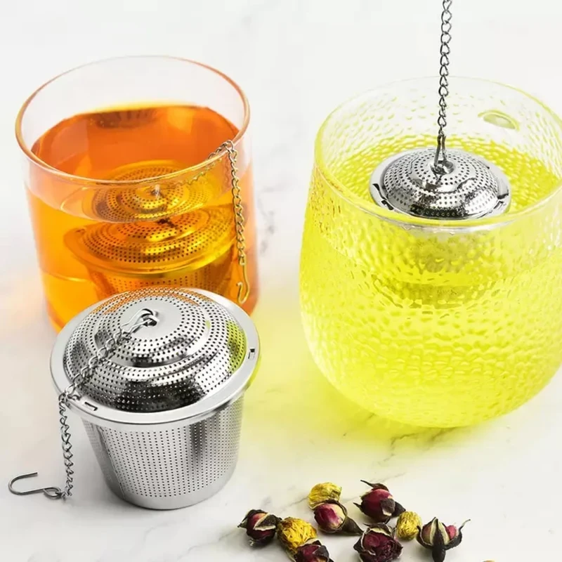 Extra Fine Stainless Steel Tea Infuser – Single Cup Reusable Loose Leaf Tea Filter with Chain