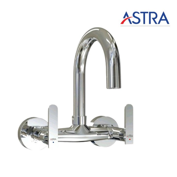 Astra AH-2021 Moving Sink Mixer Double Handle Faucet Brass  Chrome
